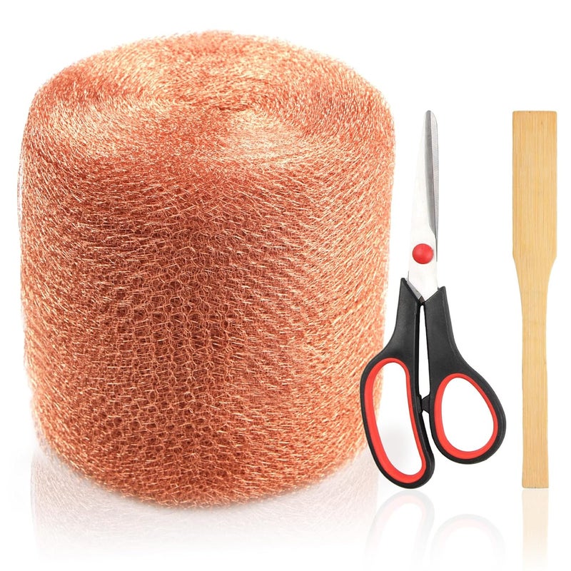 Xylanor Copper Mesh Rodent Control, 5 in x 200 ft Proof Wire Screen Roll for Mice Rat Rodent, Bat & Snail, DIY Blocker Weep Hole Filler & Wool Mouse Trap - Image 1